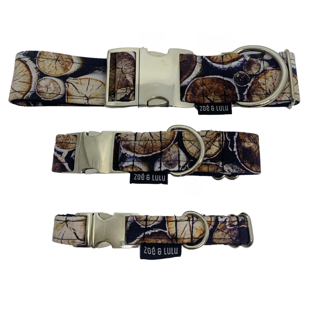 Wood logs Dog Collar