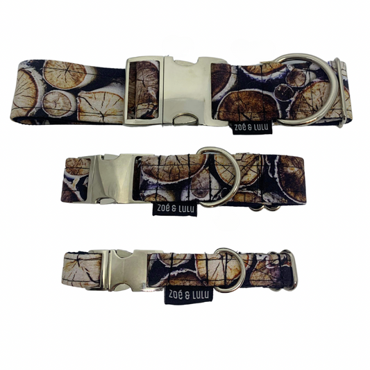 Wood logs Dog Collar