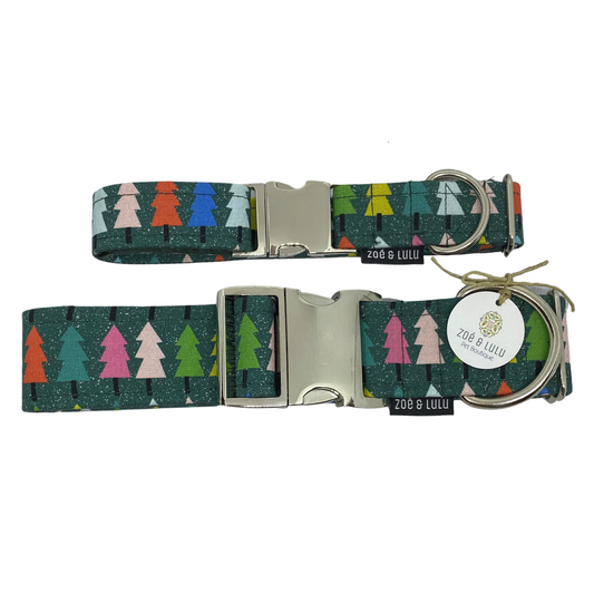 Christmas Trees Dog Collar