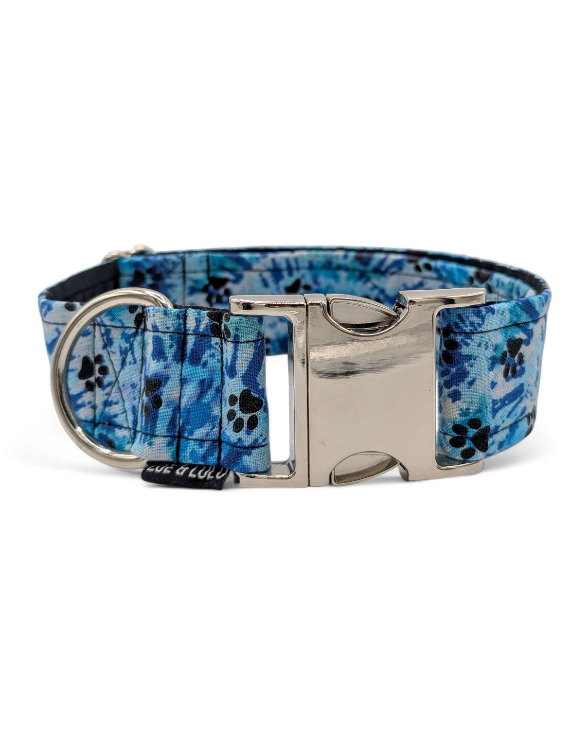 Collier bleu clips bleu poudre