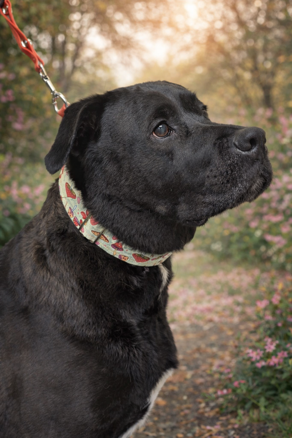 Collier pour chien champignon matinguale ou clip femelle/Morning mushroom dog collar or female clip