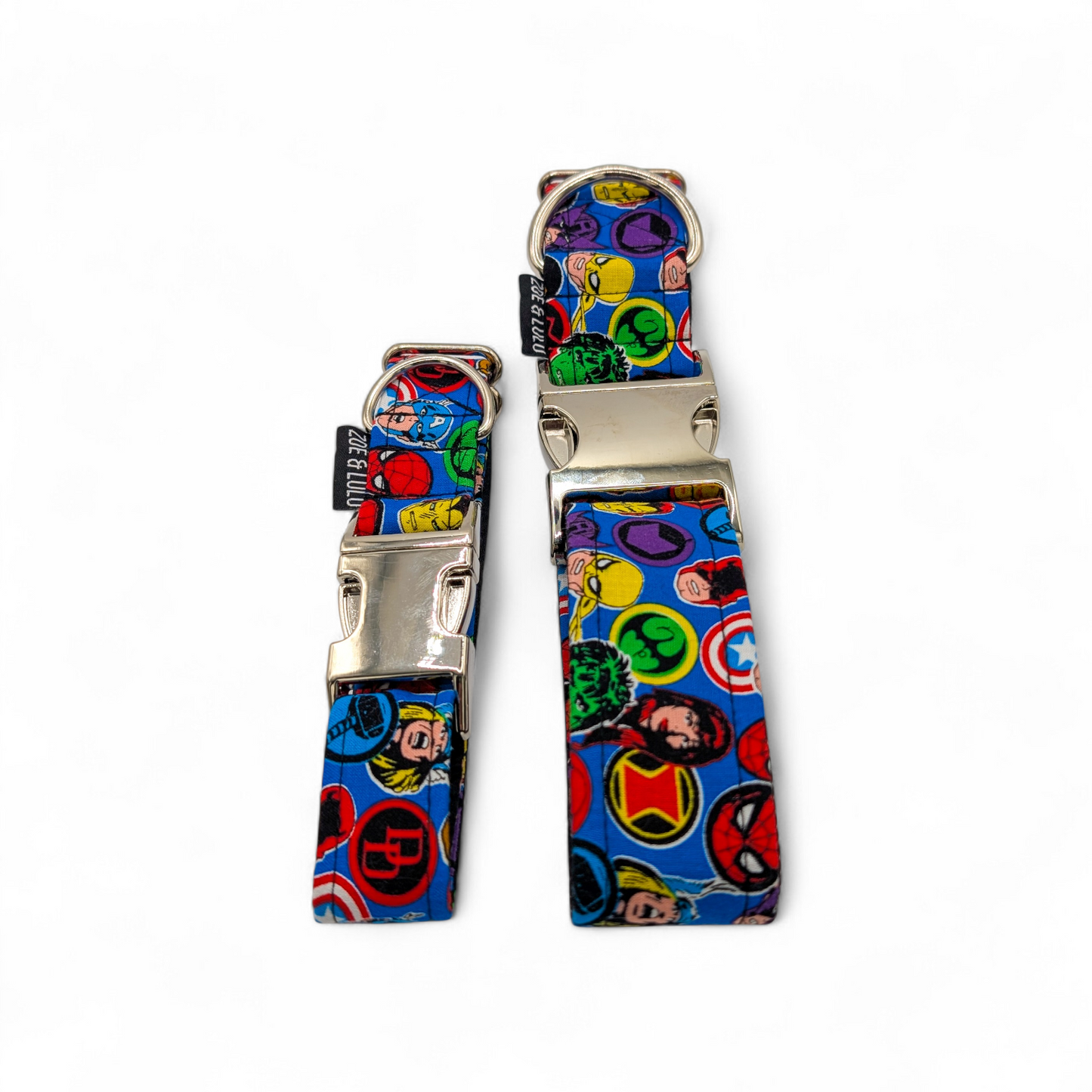 Collier pour chien protecteur film clip metal fais au QuébecProtective dog collar with metal clip, made in Québec
