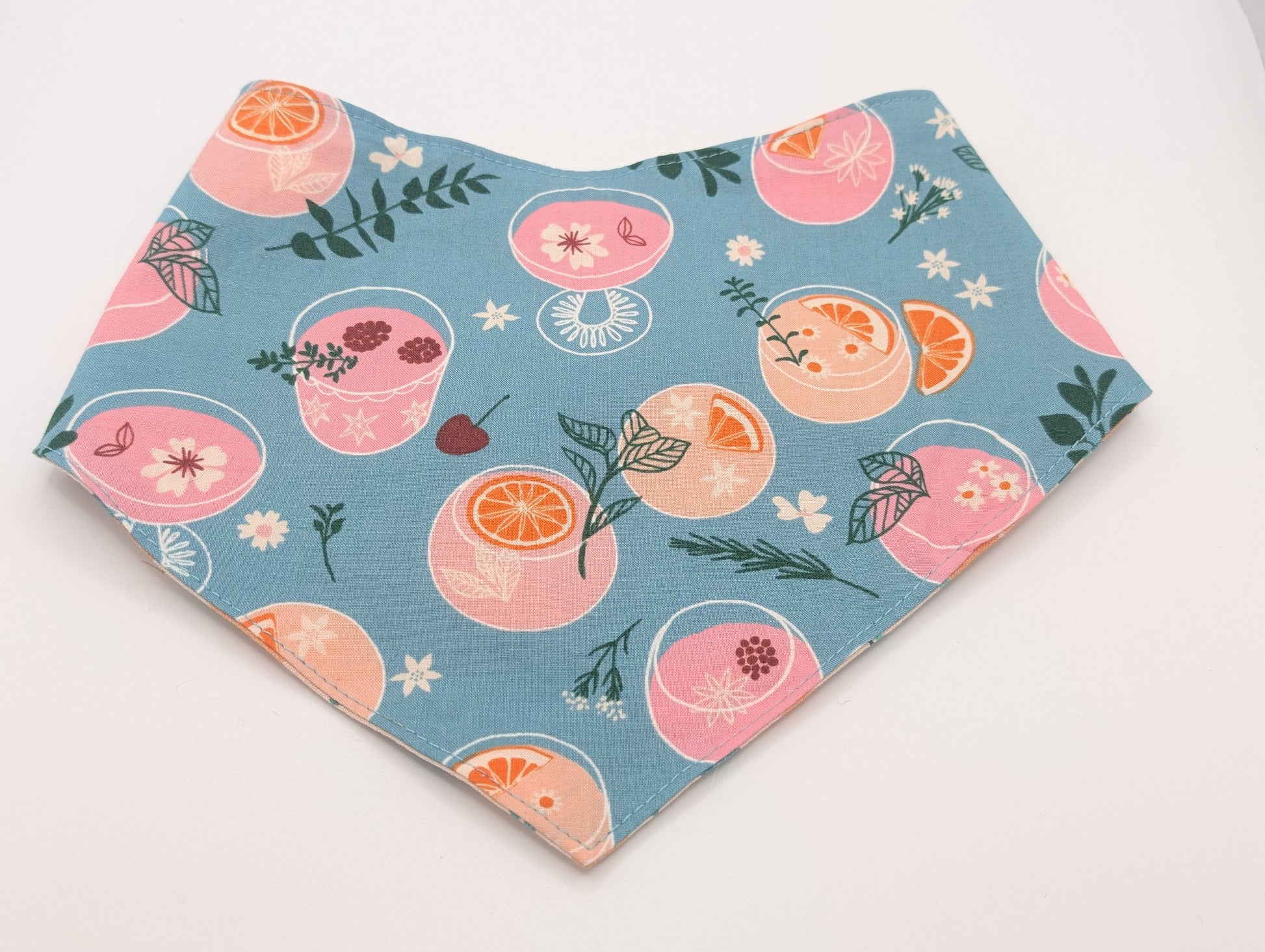 Foulard à snap  d'été réversible cocktail d'été/Reversible snap scarf, summer cocktail
