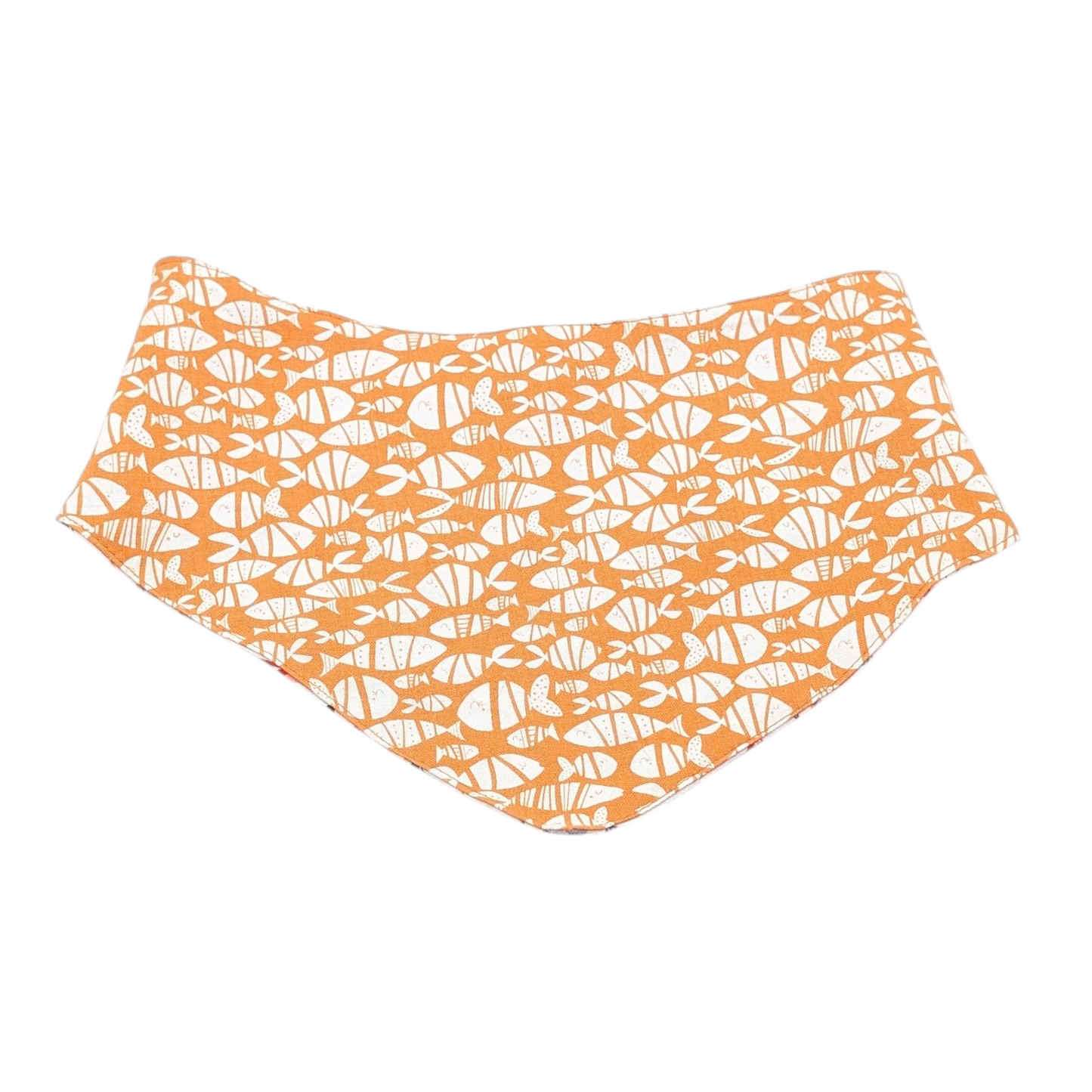 Foulard à snap réversible motif poisson /Reversible snap scarf with fish pattern