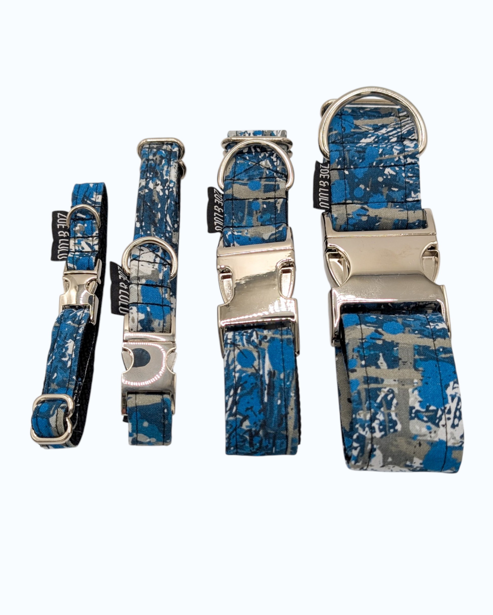 Collier chien bleu-clip metal-garçon 