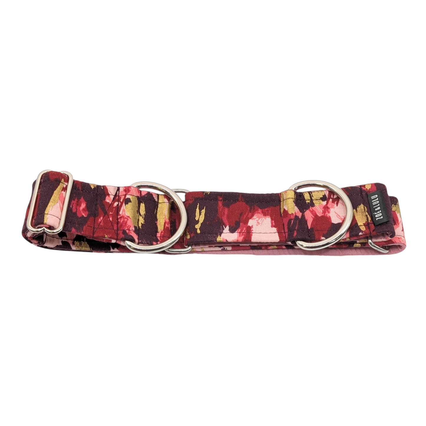Collier pour chien martingale rouge et or