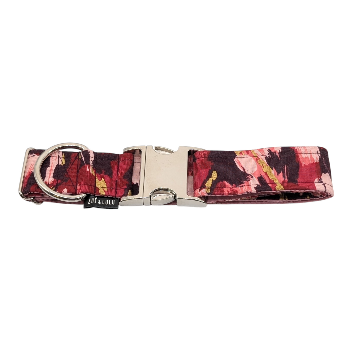 Collier pour chien à clip rouge et or