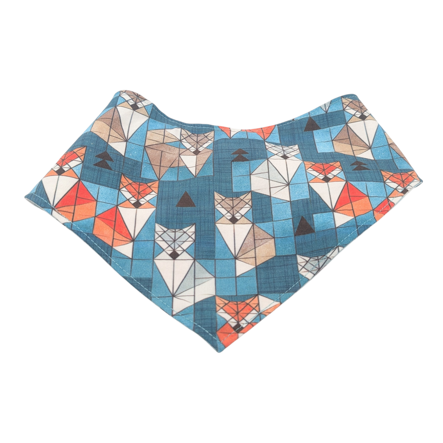 Foulard réversible à bouton pression réversible - Sous bois et renard - snap - Fait au Québec